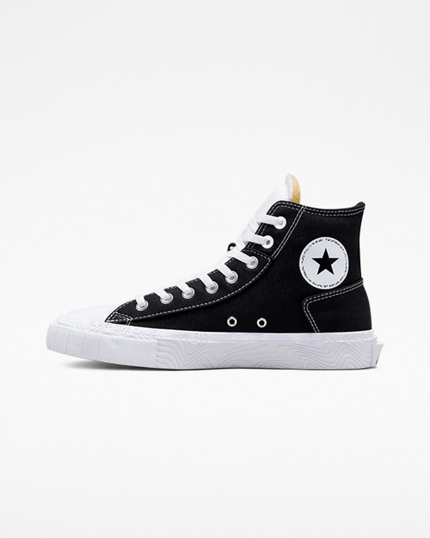 Zapatillas Altas Converse Chuck Taylor Alt Star Canvas Hombre Negras Blancas | PE 4PW20L